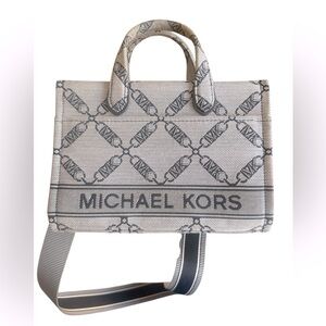 Michael Kors Monogrammed Gigi Small Empire Jacquard Messenger Bag